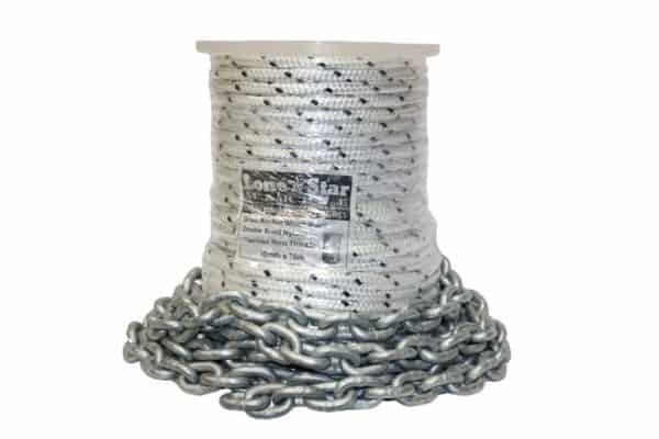 RC 10x70 drum anchor winch rope double braid nylon chain kit
